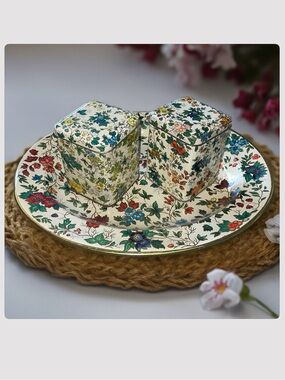 Vintage Daher England 1960-70’s Floral Tin Tray + 2 Tea Tins set